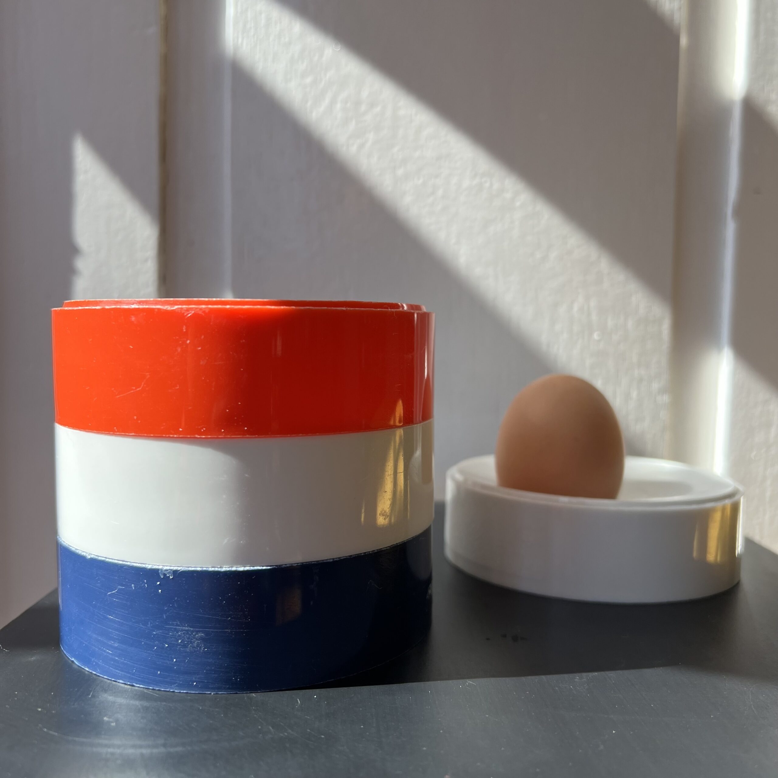 Lot De 4 Coquetiers En Porcelaine Blanche - Forme Ronde, Surface Lisse, Lavables Au Lave-vaisselle - Bleu